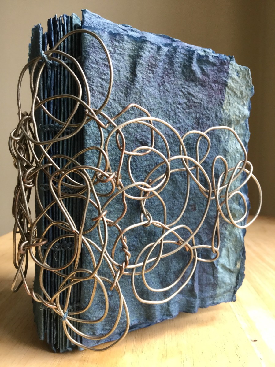 Brooklyn artist, handmade paper, indigo, artist book, book arts