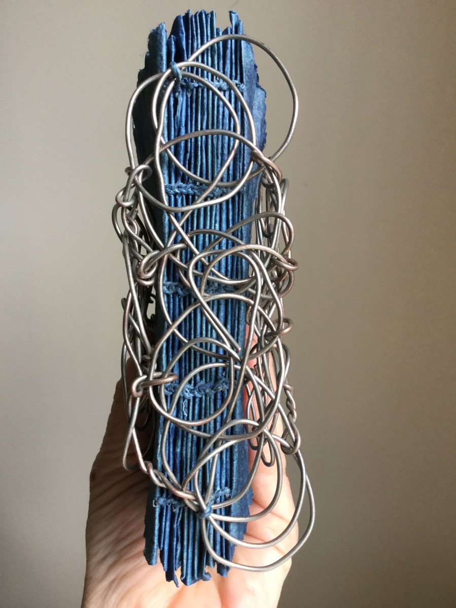 book arts, indigo, artist book, handmade paper, Brooklyn artist