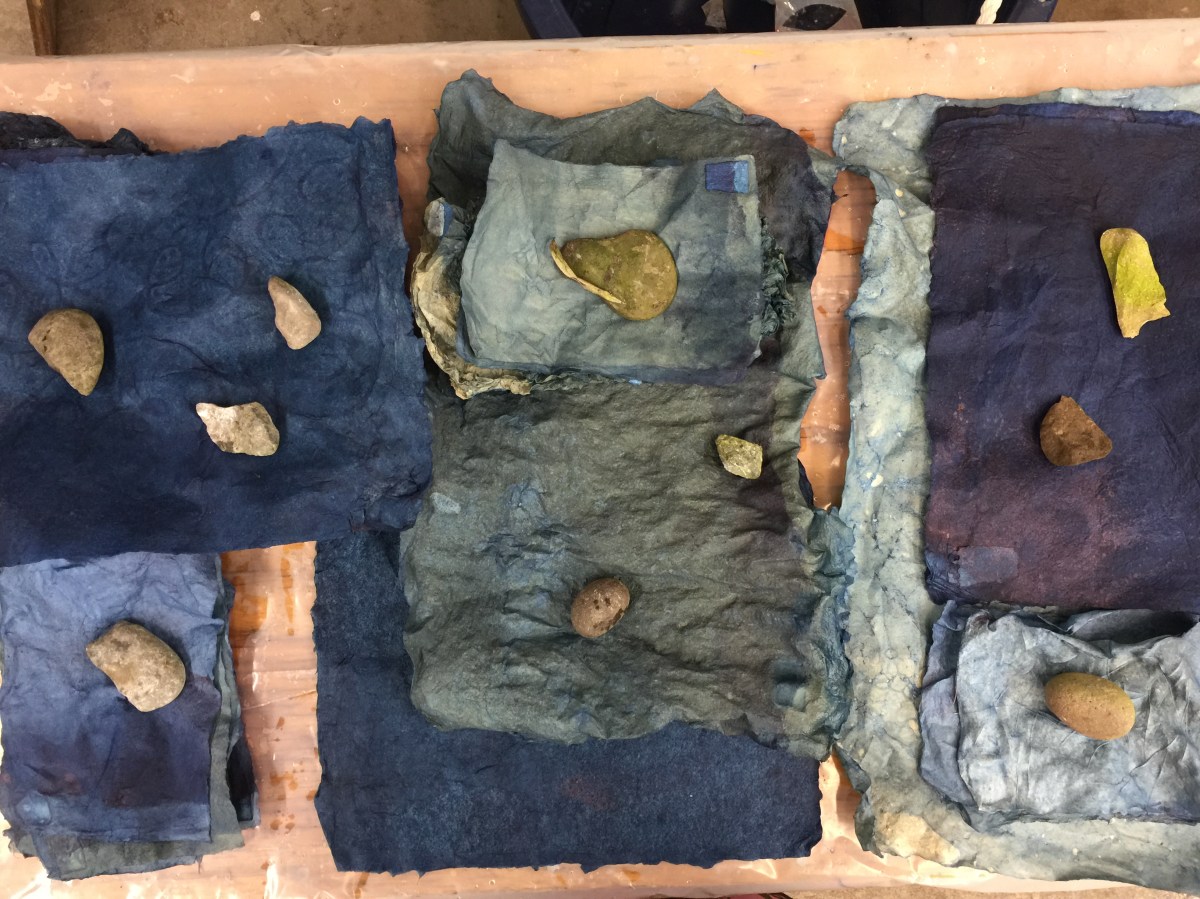 Brooklyn artist, handmade paper, indigo, Women's Studio Workshop